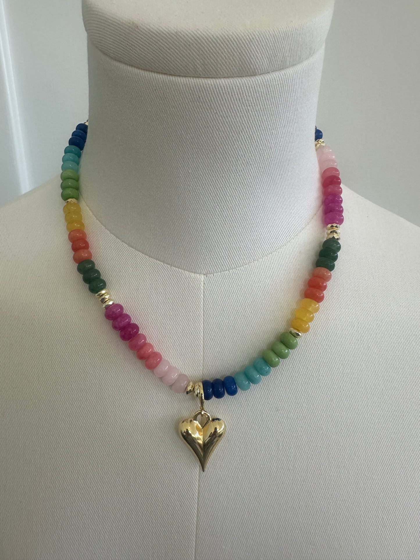 Summer Beaded Heart Necklace