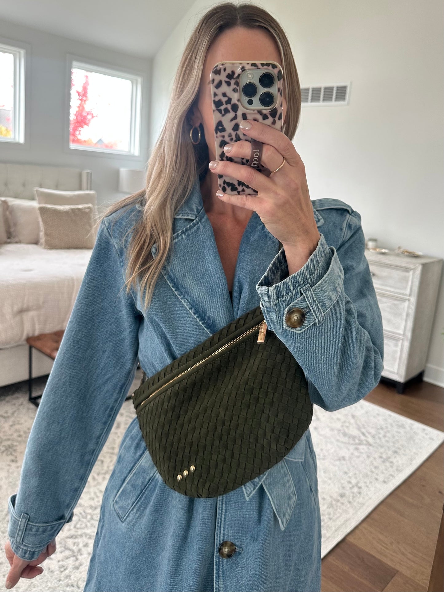 Woven Bum Bag- Olive