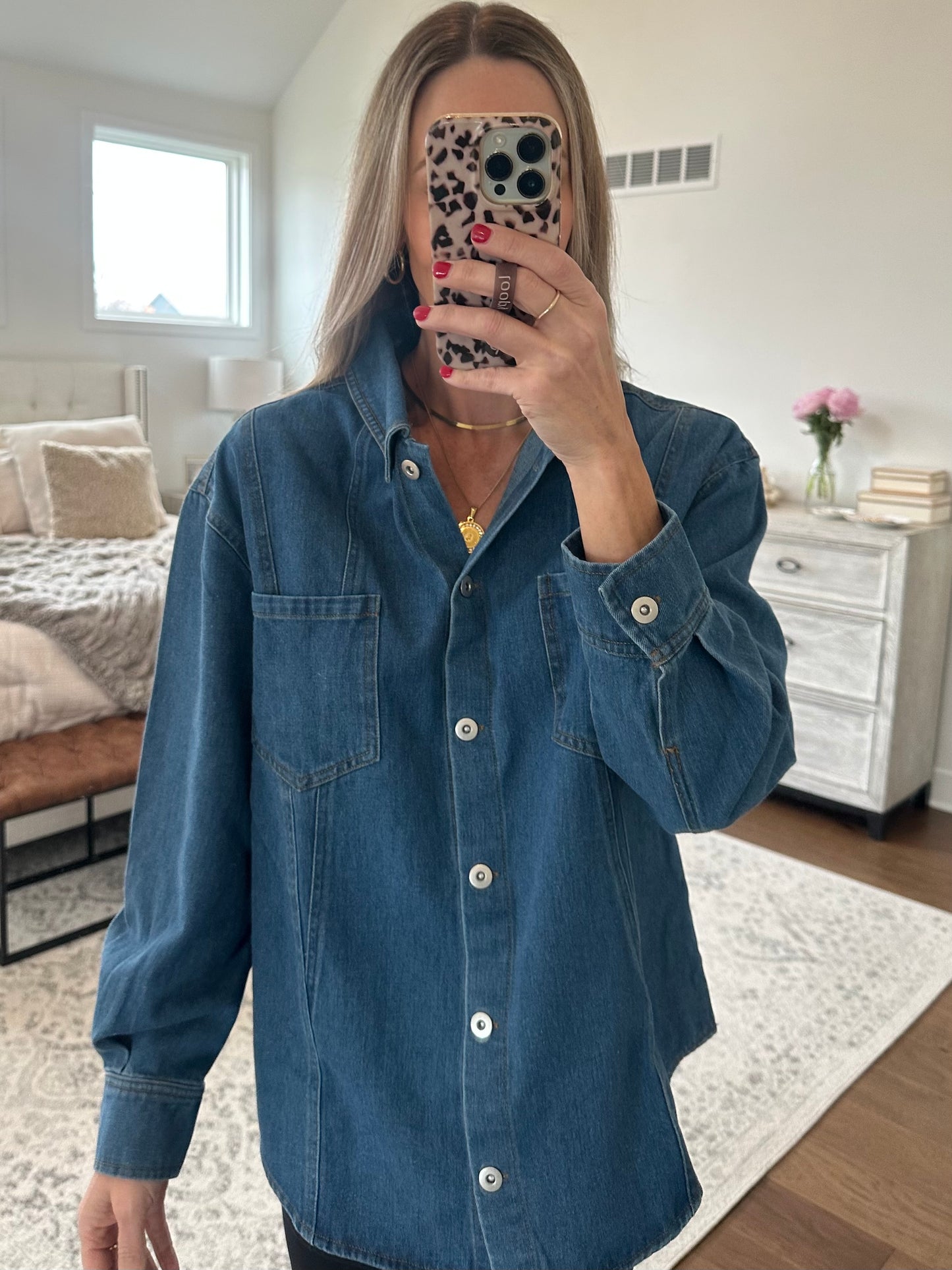 Dark Denim Button Down