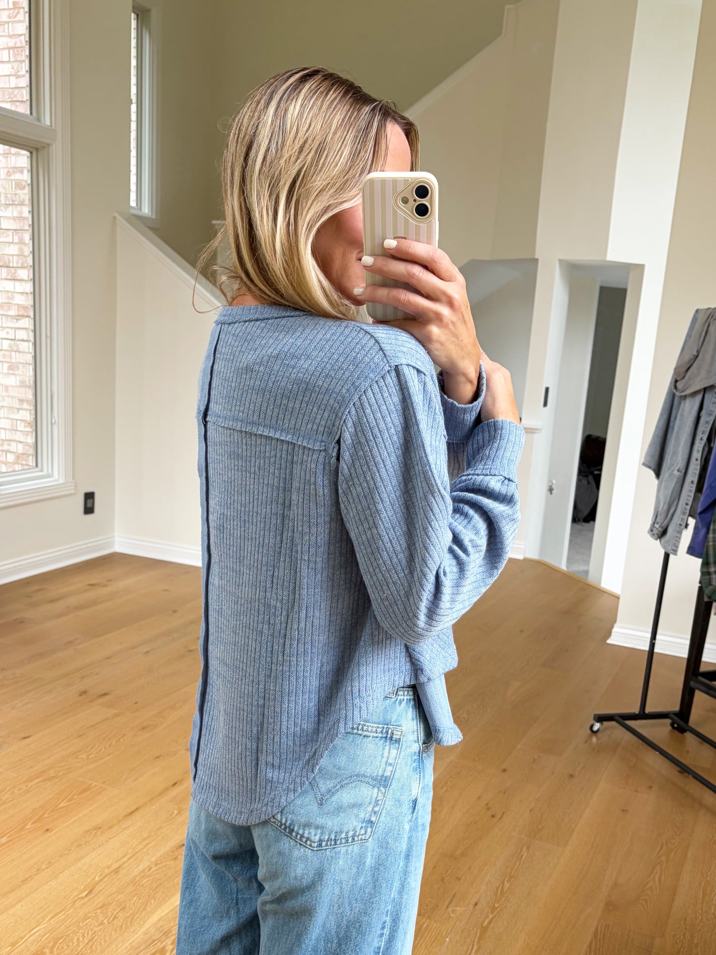 Baby Blue Fine Knit Top