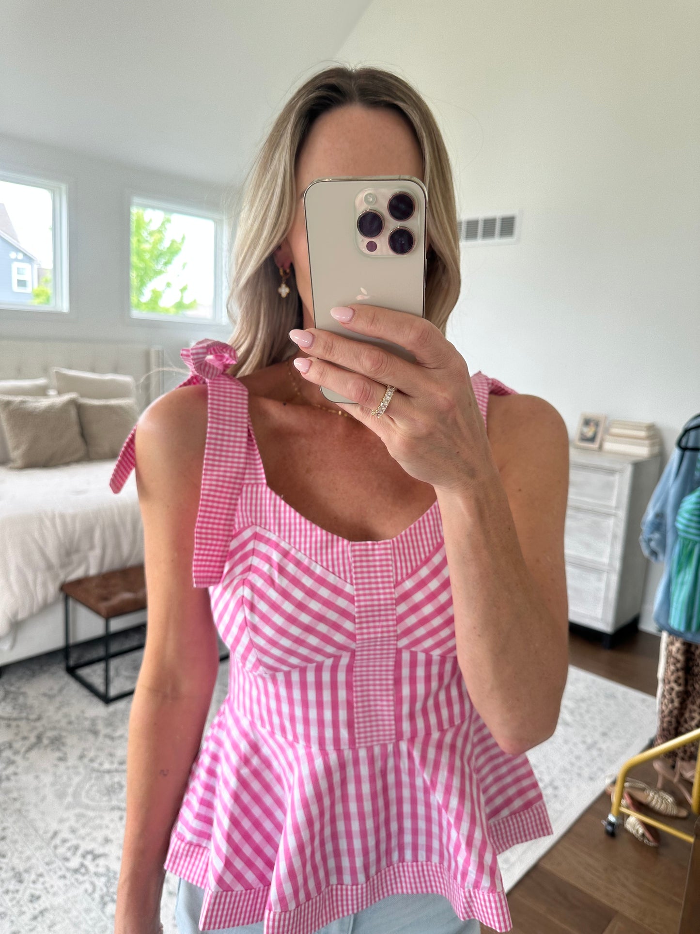 Pink Gingham Tank