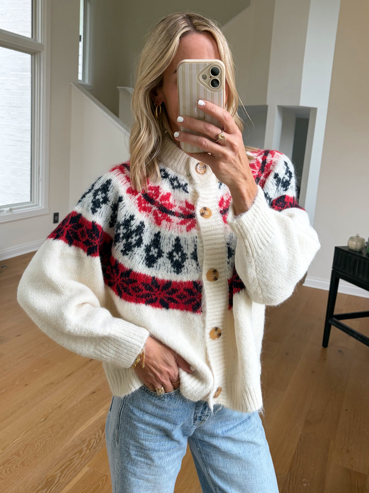 Cream Fair Isle Cardigan