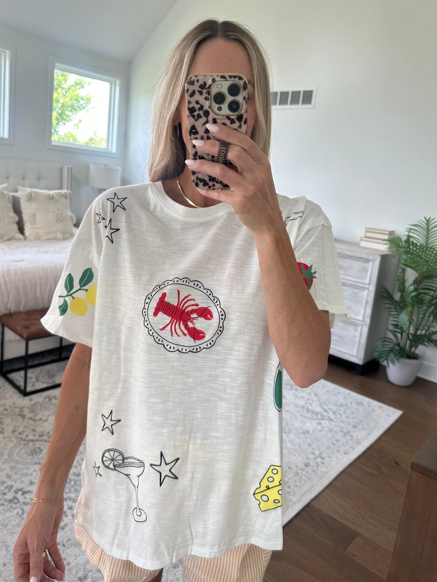 White Summer Print Tee