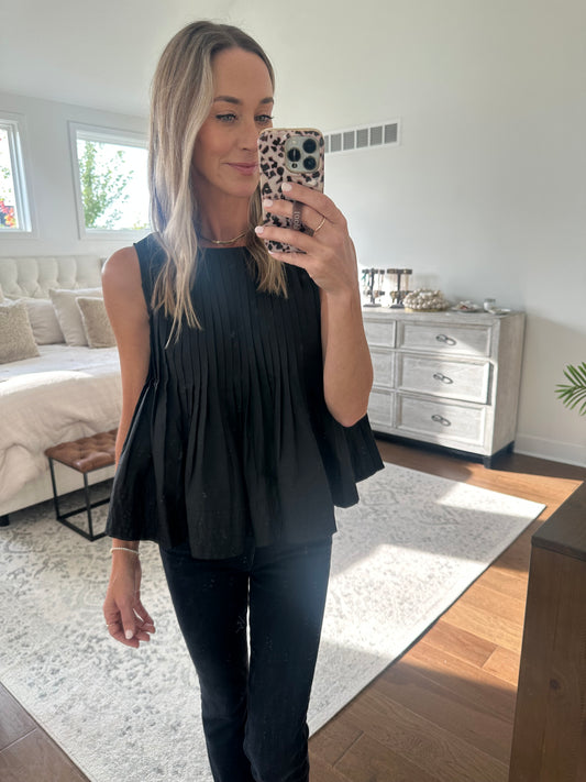 Black Pleated Tank