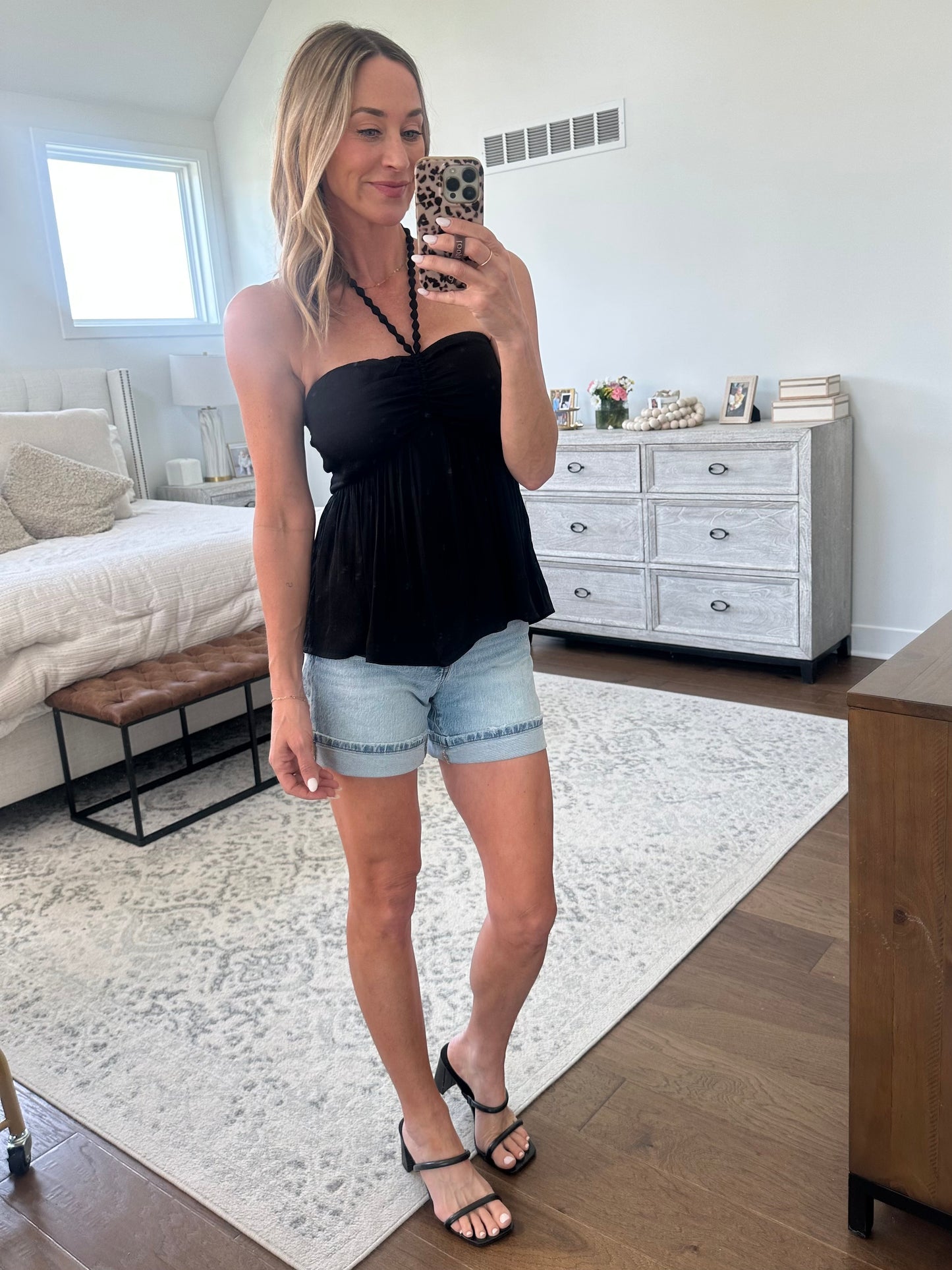 Silky Beaded Halter Top