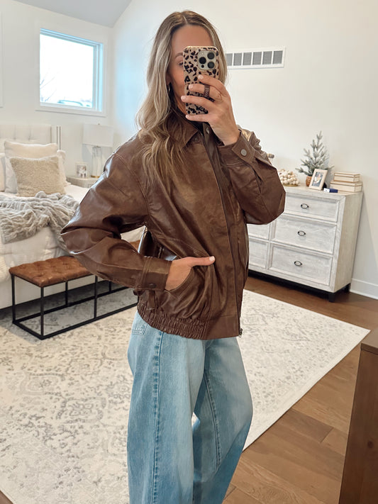 Bomber Jacket- Brown
