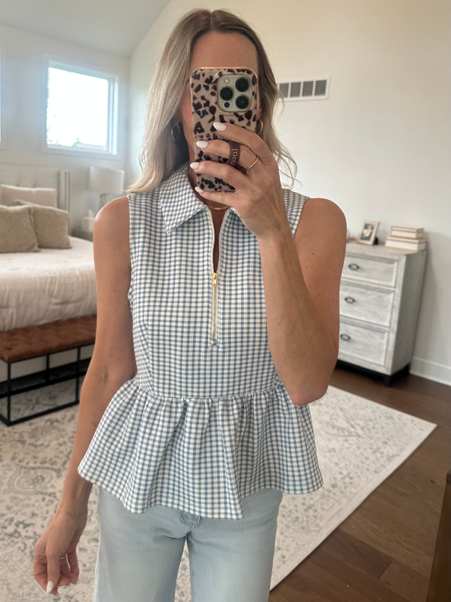 Blue Gingham Tank