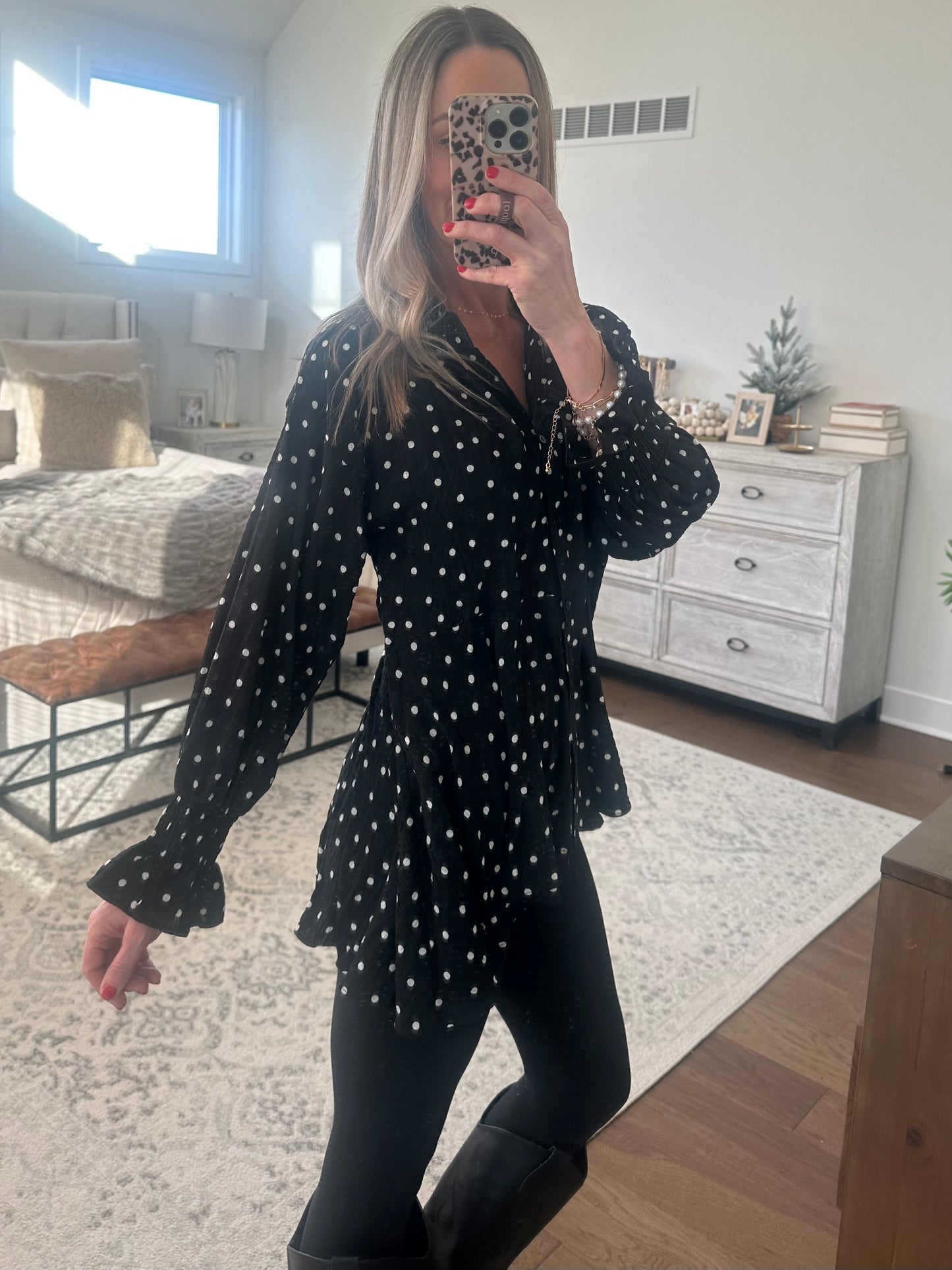 Black Polka Dot Tunic