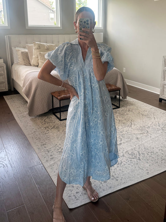 Baby Blue Floral Maxi