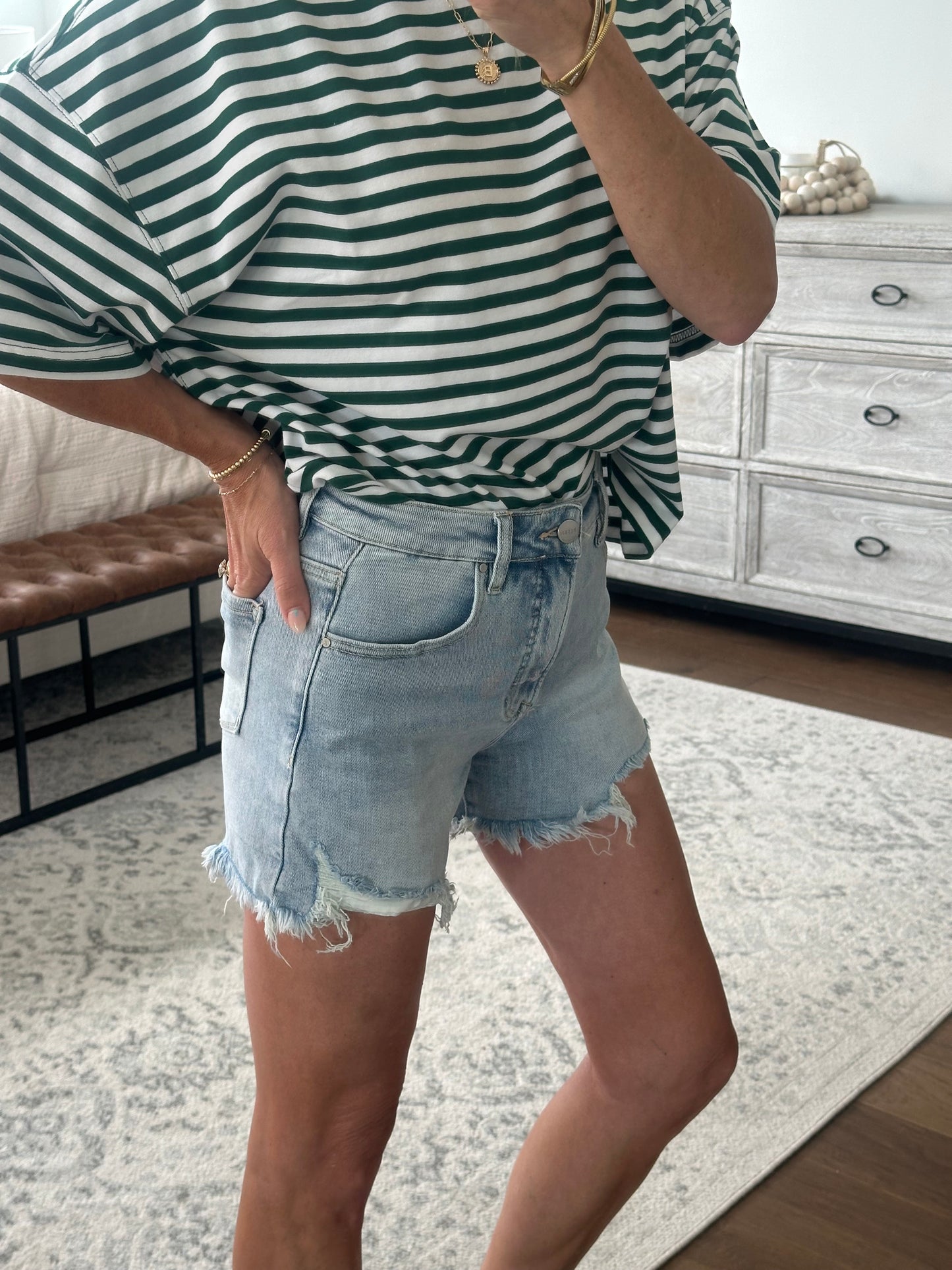 Light Wash Cut Offs