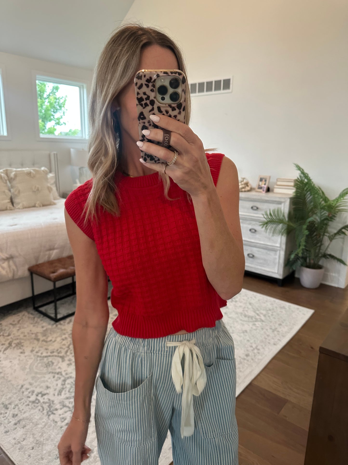 Red Sweater Tank