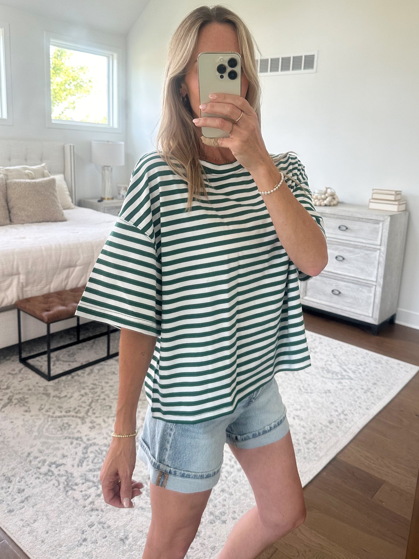 Oversized Boyfriend Tee- Green