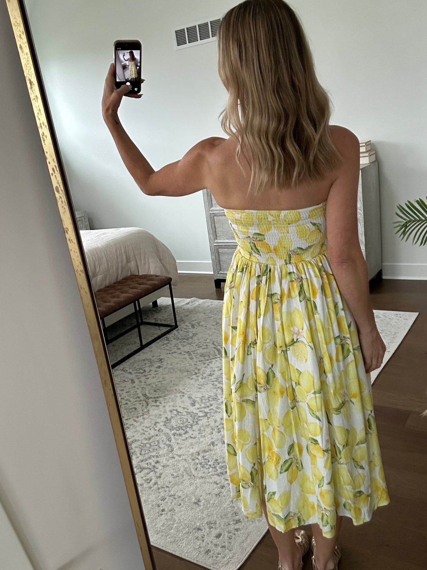 Lemon Strapless Dress