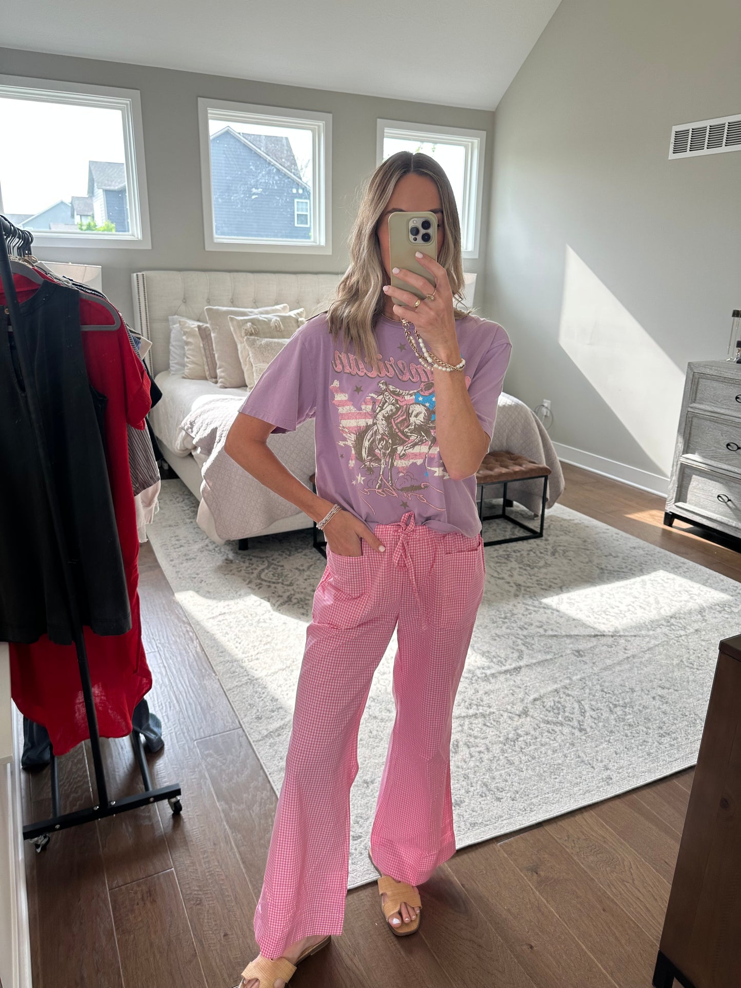 Gingham Pants- Pink