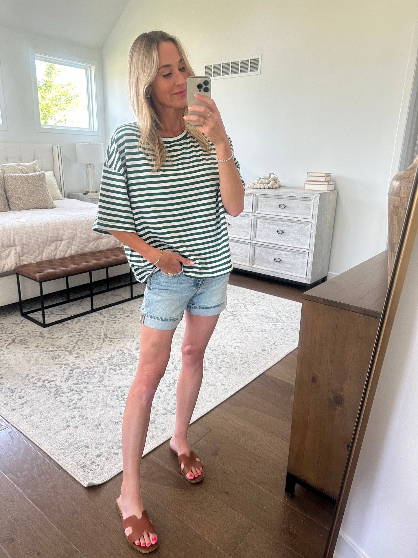 Oversized Boyfriend Tee- Green