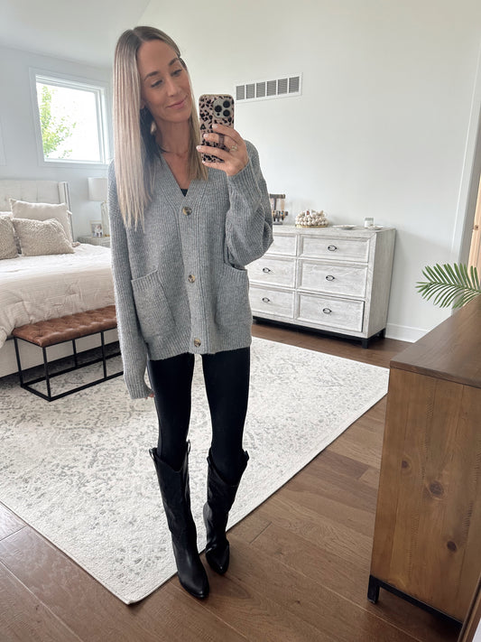 Grey Boyfriend Cardigan