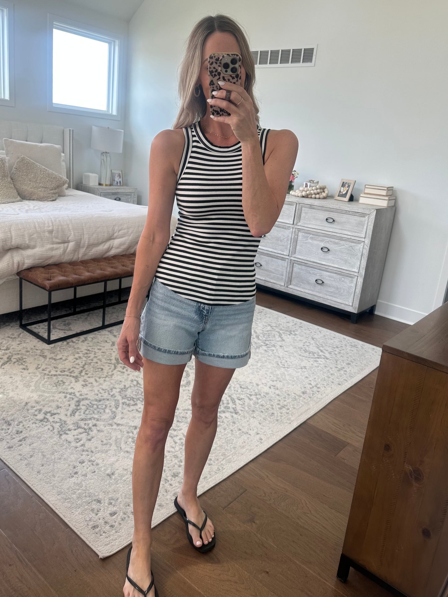 Black & White Striped Tank