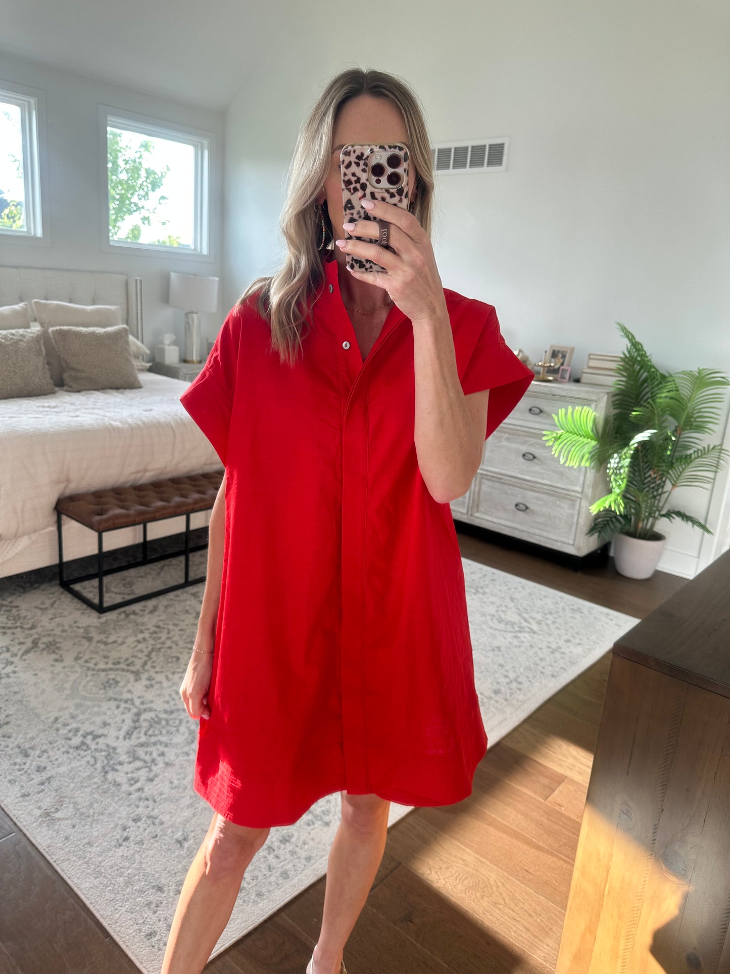 Red Shift Dress