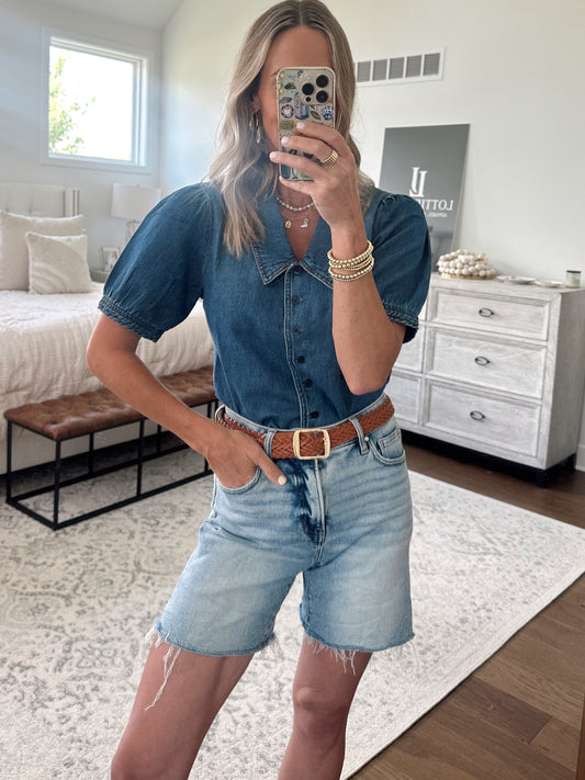 Denim Button Down Top
