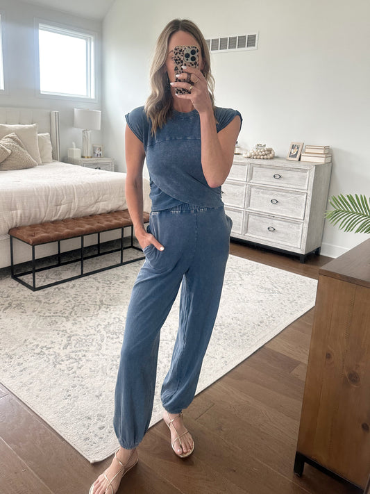 Short Sleeve Set- Blue