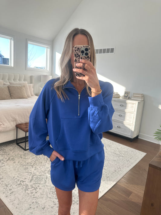 Cobalt Half Zip Sweatshirt