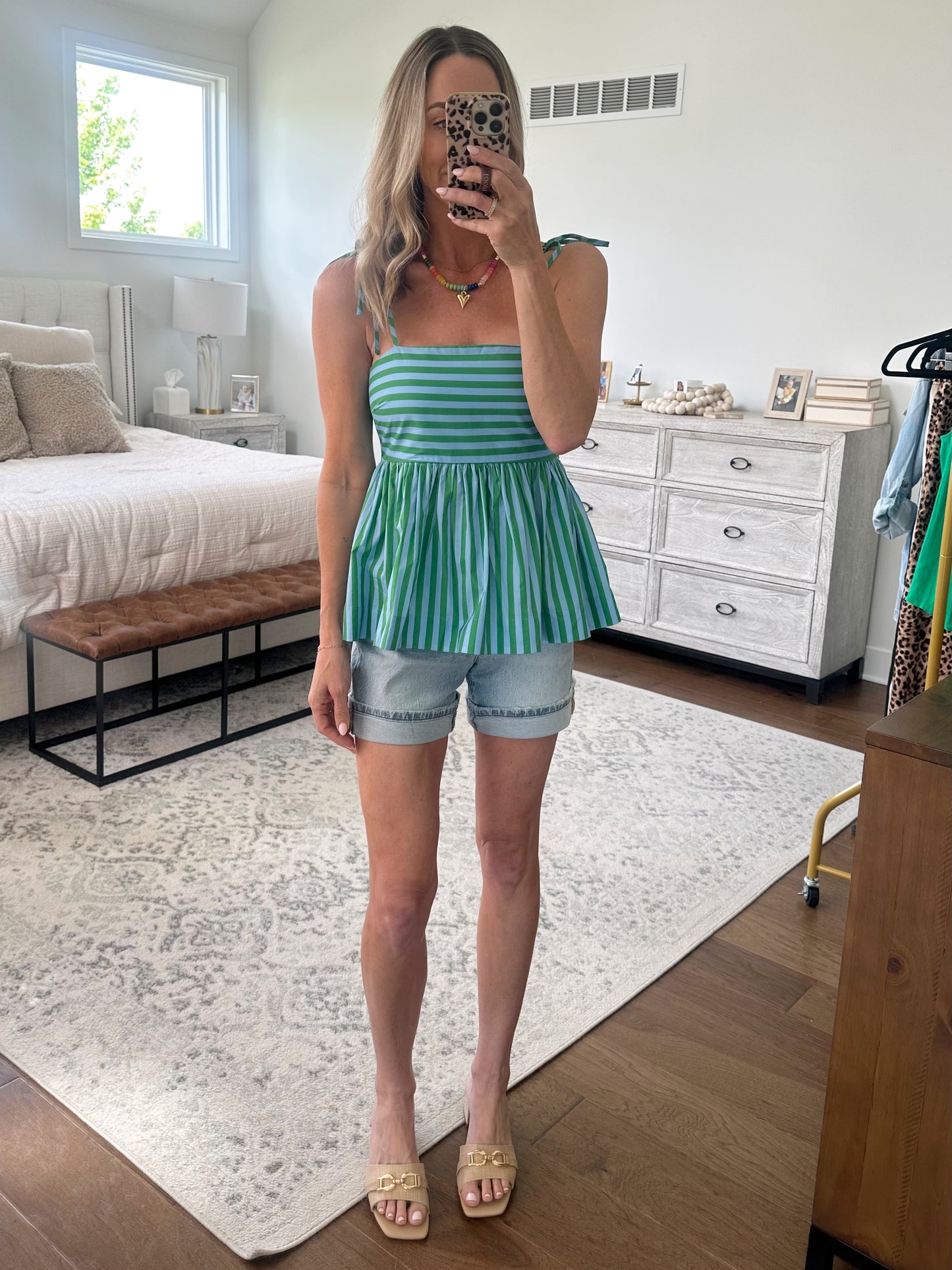 Green & Blue Tie Tank