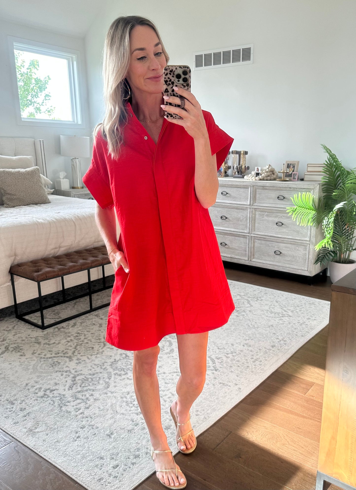 Red Shift Dress