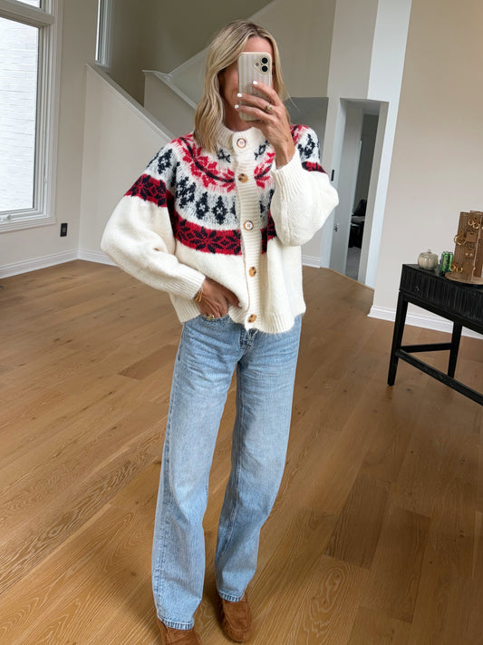 Cream Fair Isle Cardigan