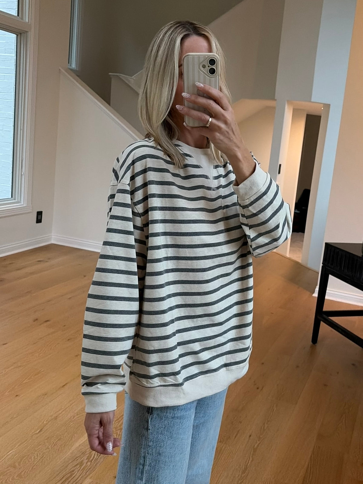 Grey Striped Pullover