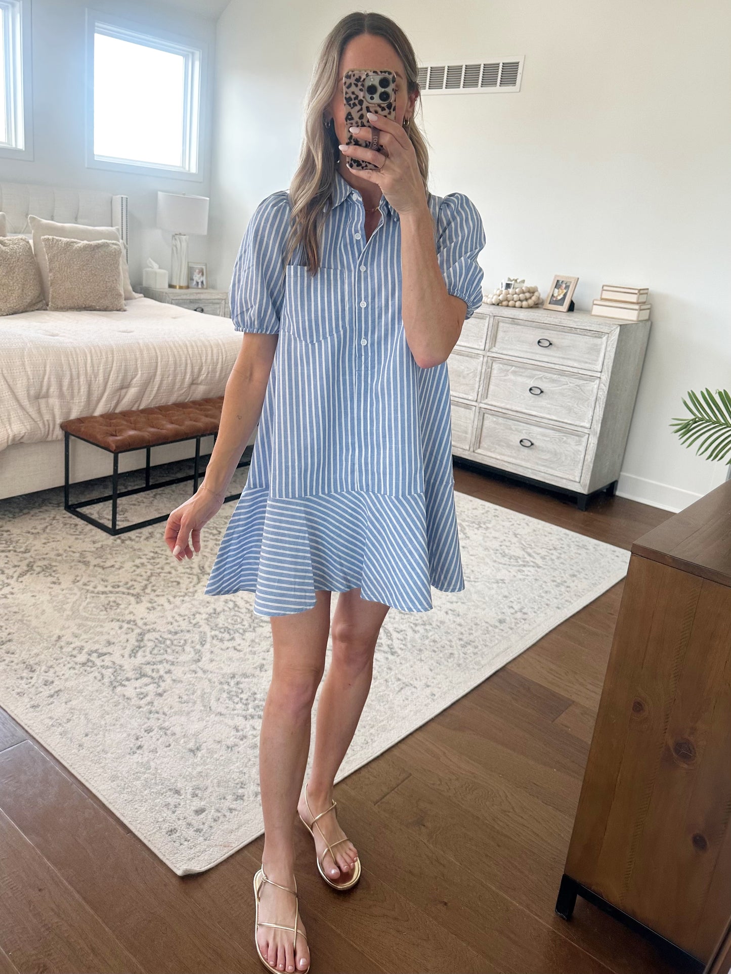 Chambray Striped Dress
