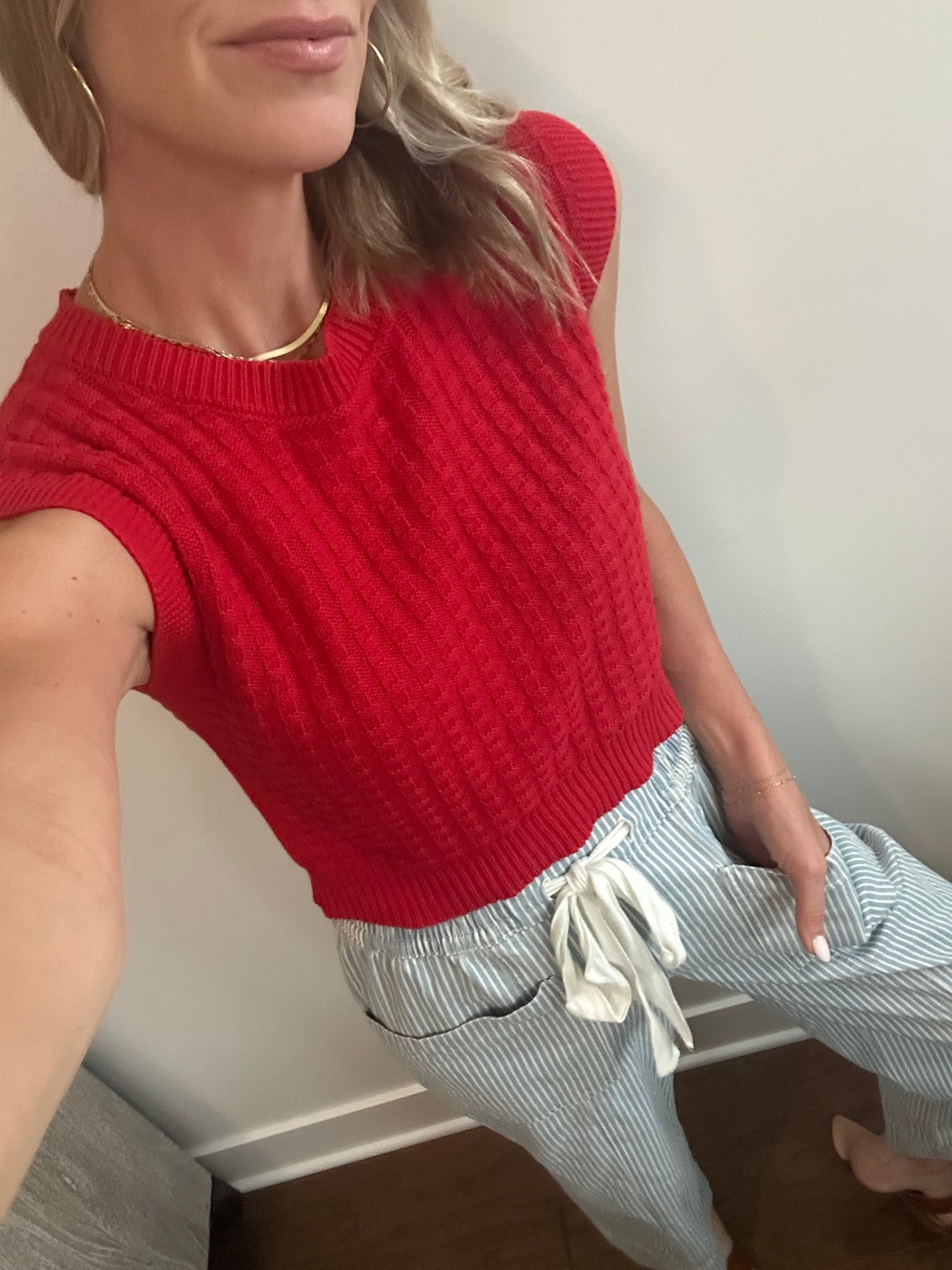 Red Sweater Tank