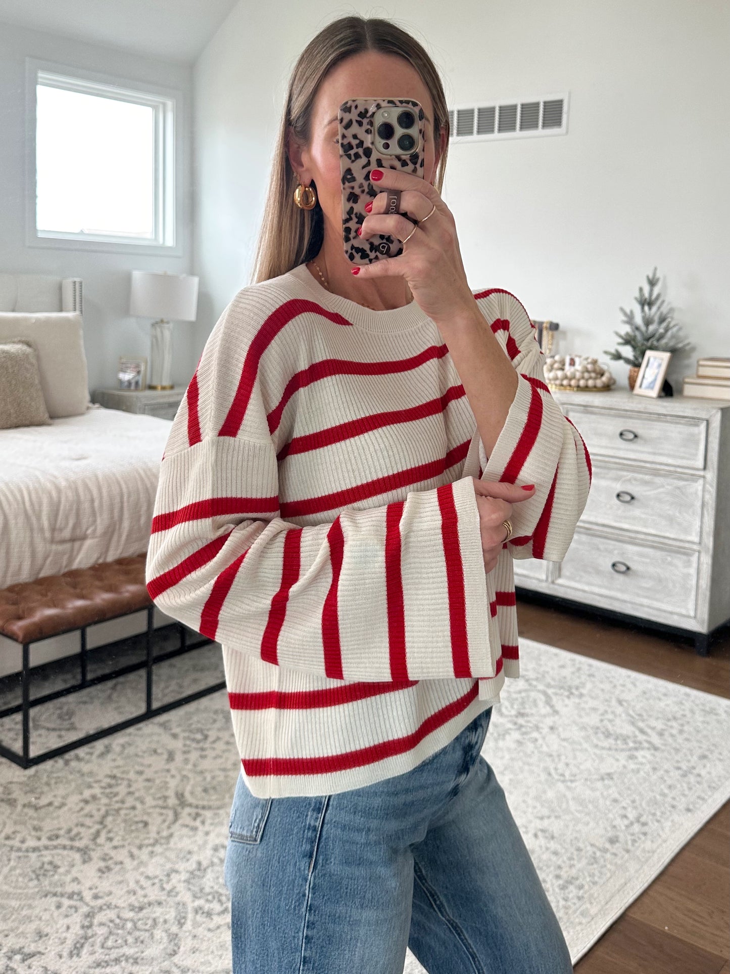 Red & Ivory Sweater
