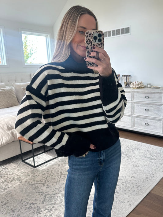 Black and White Striped Sweater