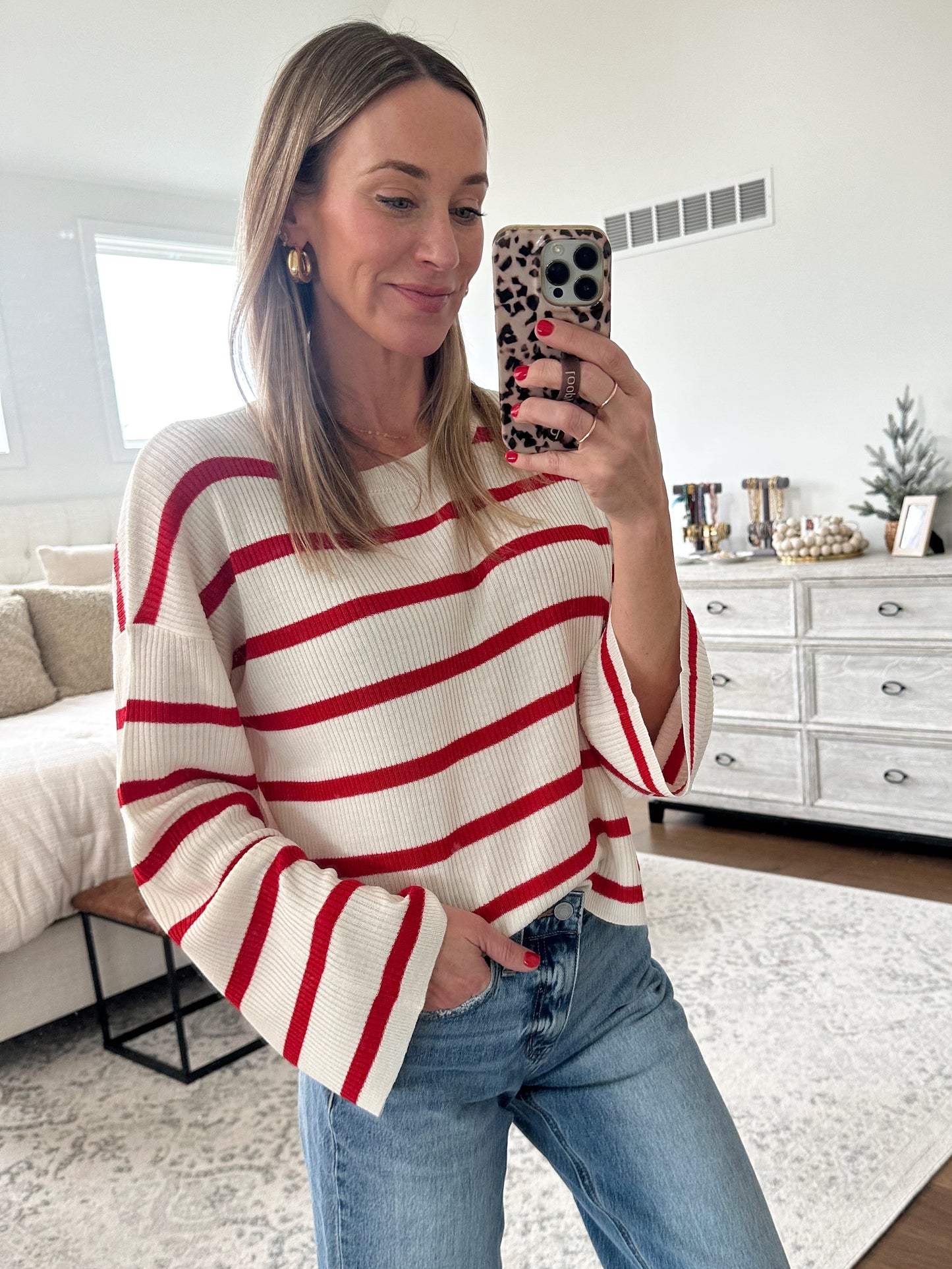 Red & Ivory Sweater