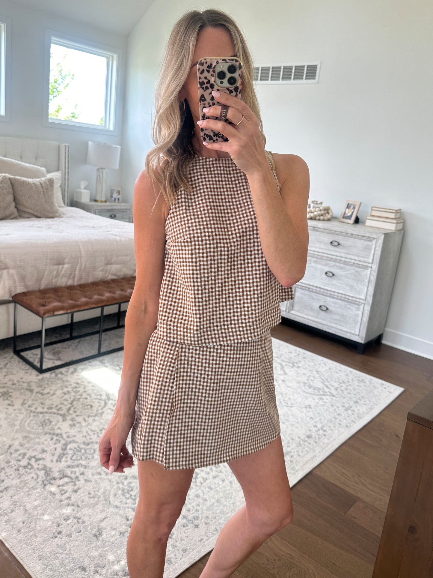 Gingham-Set - brown