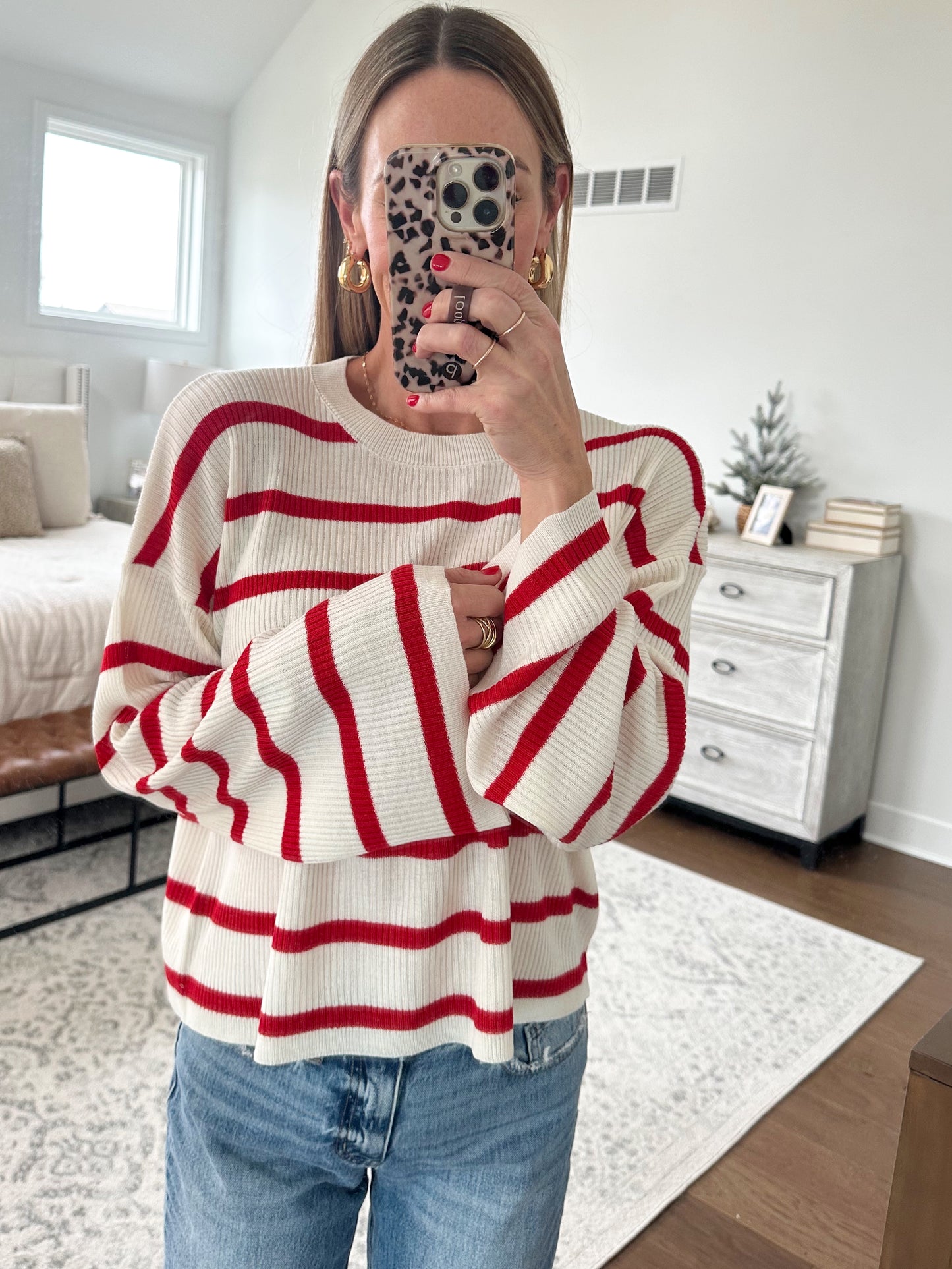 Red & Ivory Sweater