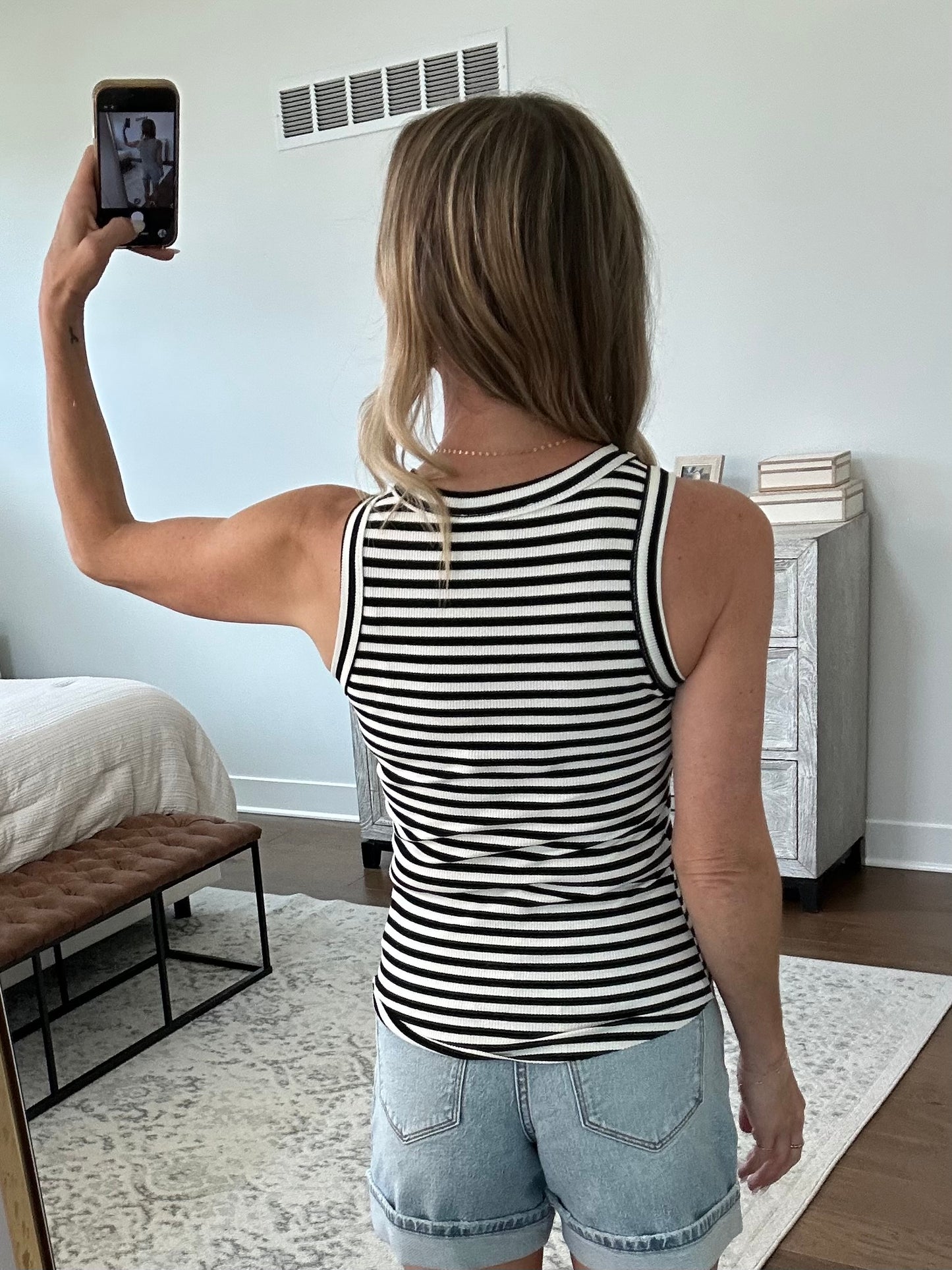 Black & White Striped Tank