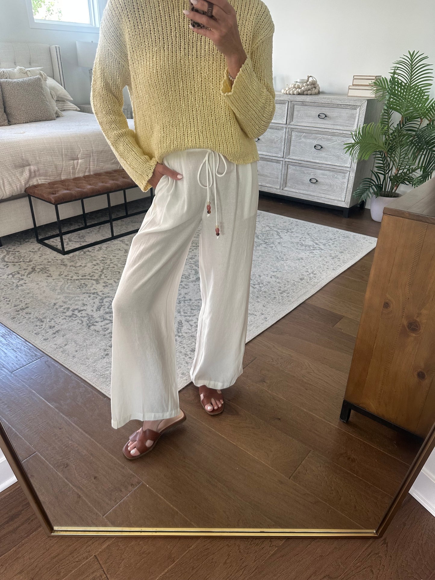 White Wide Leg Beach Pant