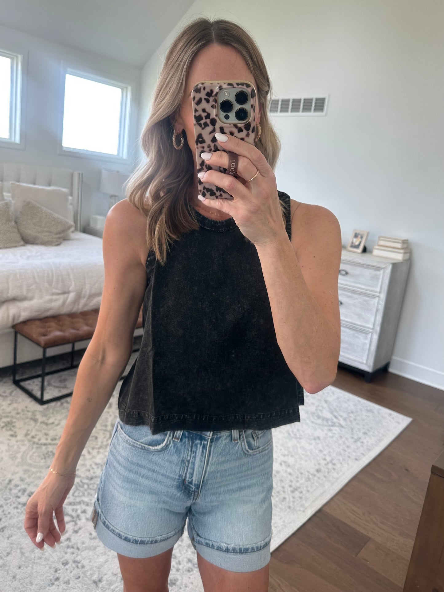 Button Back Woven Top