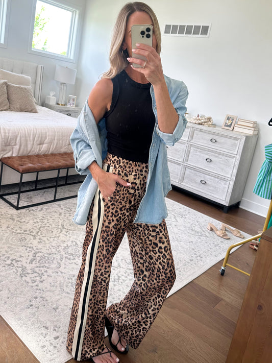 Leopard Print Track Pant