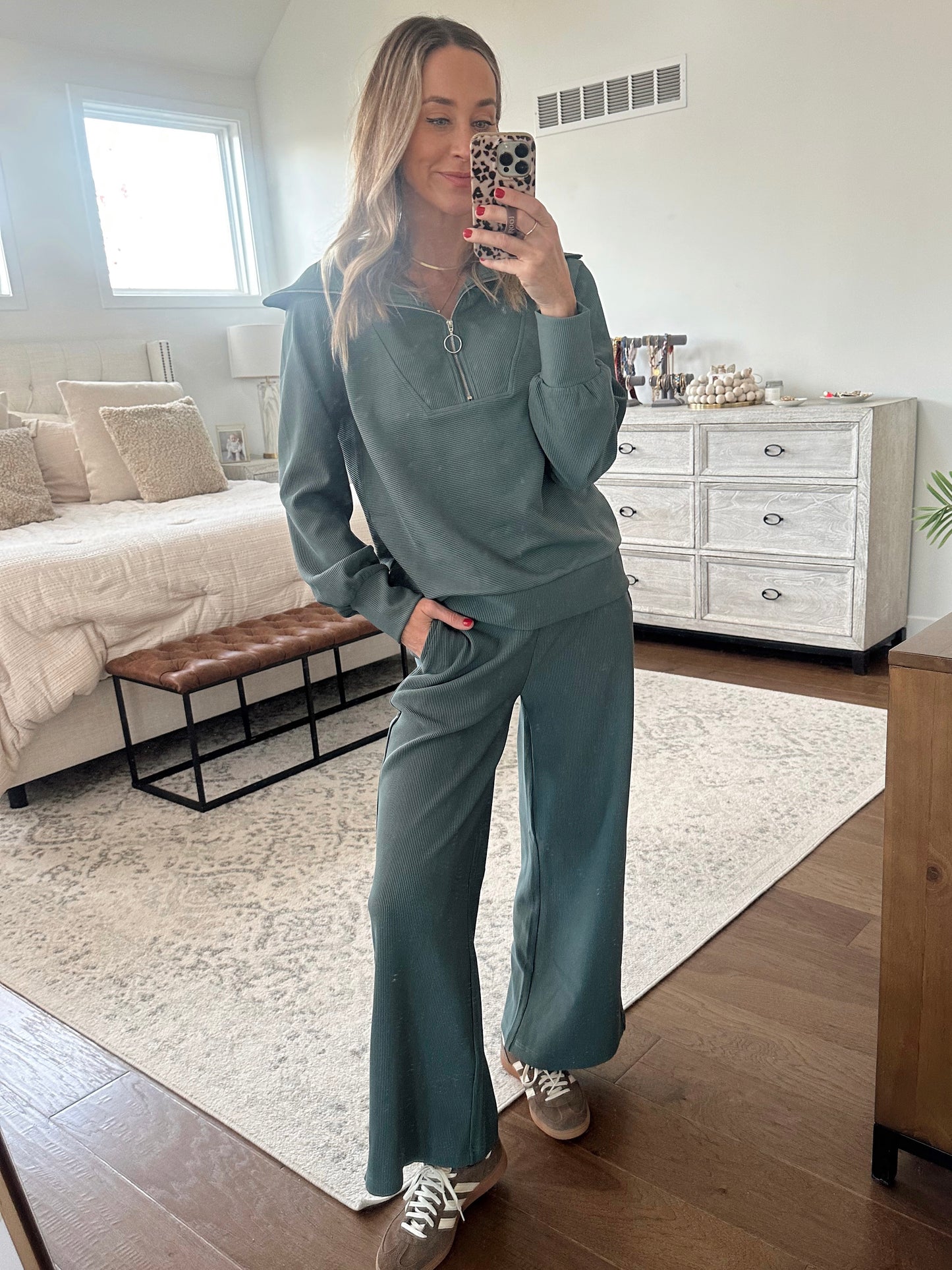 Half Zip Set - Jade