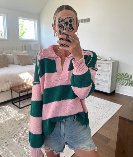 Pink/Green Sweater