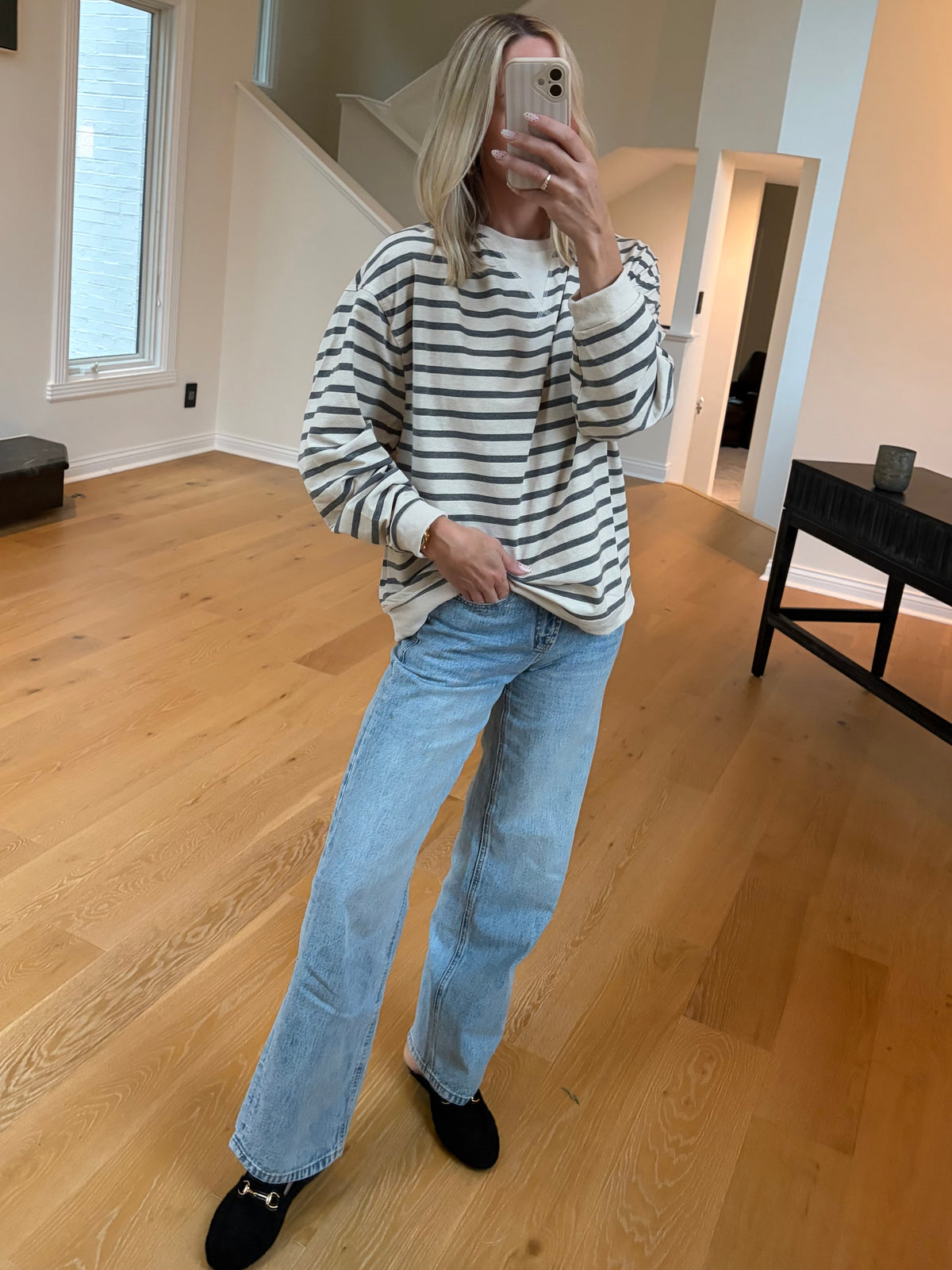 Grey Striped Pullover