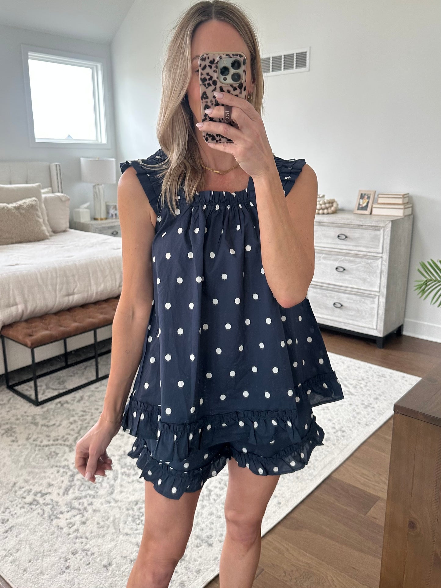 Polka Dot Set- Navy