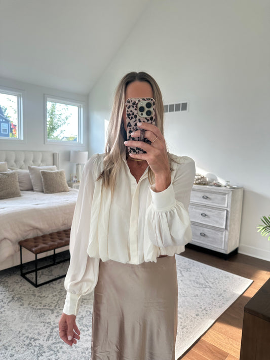 Bubble Hem Chiffon Top