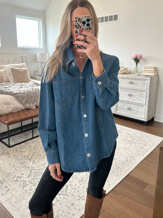 Dark Denim Button Down