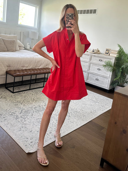 Red Shift Dress