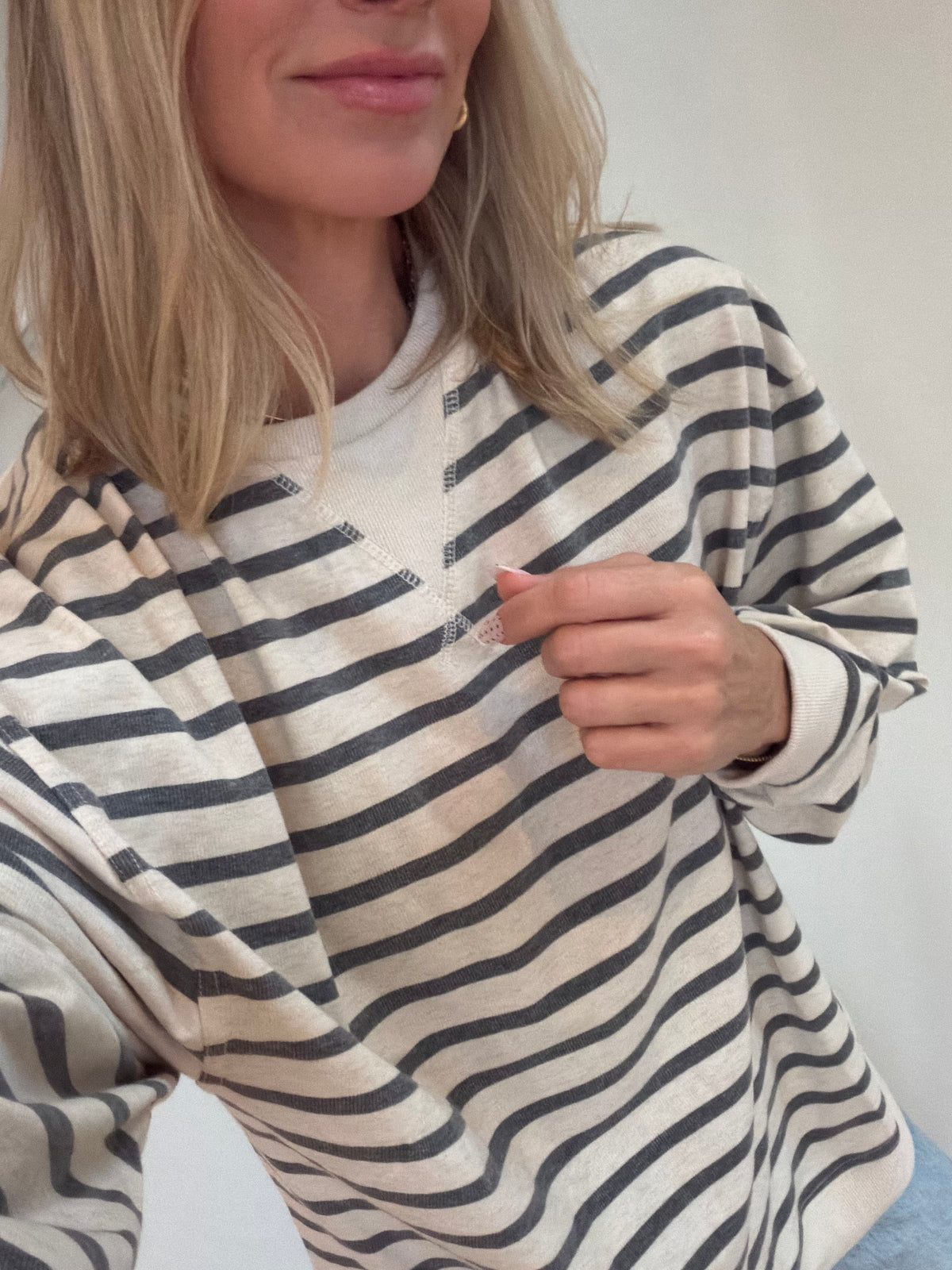 Grey Striped Pullover