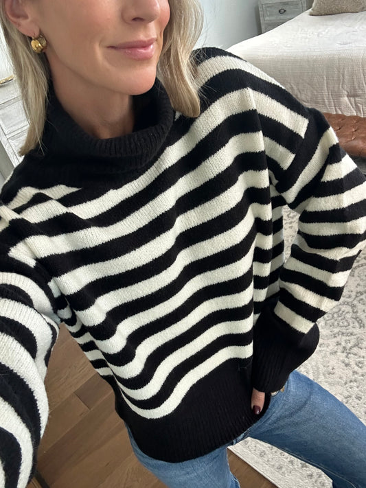 Black and White Striped Sweater
