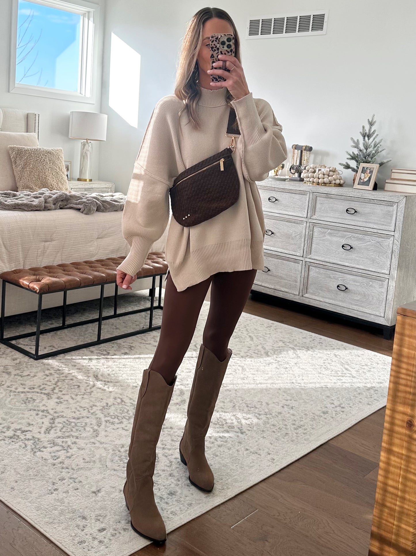 High Waist Legging- Brown